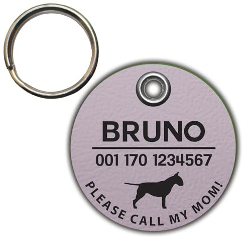 DOG TAG/HUNDEMARKE - aus Biothane - pastell-lila - v2 (HUND) - rund - Ø 3,4 cm