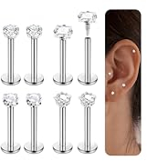 Chriscoco 16G Tragus Piercing Lippenpiercing Labret Piercing Conch Piercing Medusa Edelstahl Silber Helix Piercings Medizinische Ohrstecker Nasenpiercing 8mm