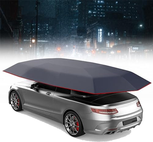 ZIXIAOS Car Tent Automatischer Regenschirm Schutz Automatische, Sonnengeschützte Unterstände Automatic Vollautomatisch, Autoabdeckung Tragbare, Autozelt Mit Fernbedienung,NavyBlue-4.2 * 2.1m