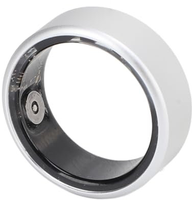 ASHATA Ultra Thin Smart Ring, Health Fitness Tracker Ring to Monitor Fitness Pedometer Sleep Tracking APP, Charging Case, Wearable Smart Health Ring for Men Women, 7 Days (Silver)