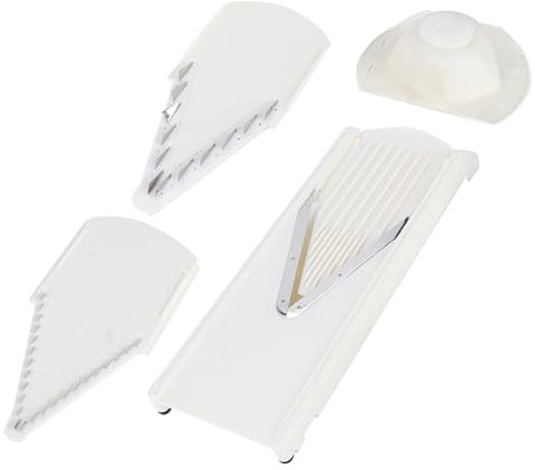 KIMISS L Hogar Multifuncional, Rallador en Forma de V para Rebanar Mandolina en Forma de V Mandolina V Cortador con Protector de Mano Hoja de Acero Inoxidable Ralladores o