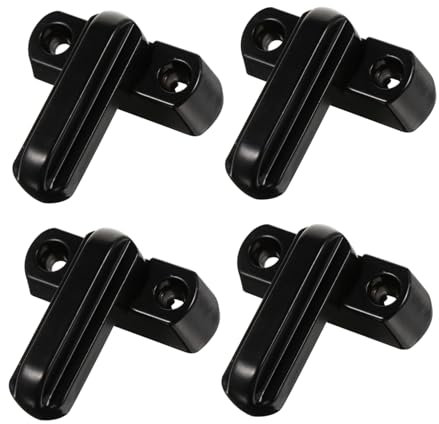 Housoutil Cerradura Tipo T en Aleación de Zinc para Seguridad Ventanas, Bloqueo Antirrobo para Puertas y Ventanas Pvc/upvc, Kit 4 Unidades Tornillos para Instalación Hogar
