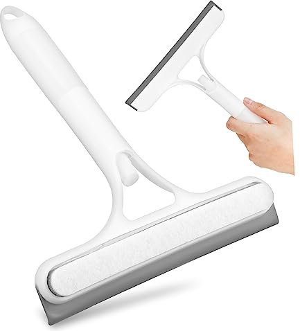 Hoement Ergonomic Handle Window Squeegee Window Cleaning Kit Scrubber for Car Glass