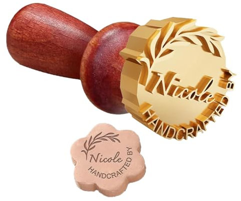 LIEWEI Boutique Shop UK Timbro con Firma in Ceramica Personalizzato Gli Amanti dei vasai Realizzati a Mano regalano Ceramica in Argilla con Il Tuo Logo per Biscotti e Sapone Kit Timbro Fai da Te