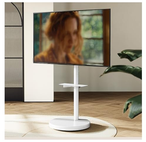 CURBX Soporte De TV con Ruedas For Televisores De 32 A 75 Pulgadas, Soporte De TV De Suelo De Altura Ajustable con Soporte, Carrito De TV Móvil, Soporte De Monitor Portátil