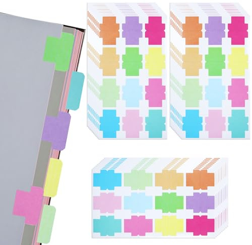 YIKTUNQ 360 Pieces Sticky Blank Monthly Index Tabs Double-Sided Page Markers, Self-Adhesive & Writable Notes Flags for Labeling/Marking/Planing - Multi