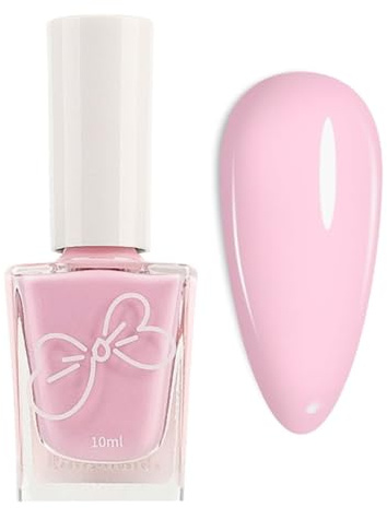 Nail Varnish - Baby Pink Nail Polish - 10mL Breathable Quick Dry Nail Polish - Natural Light Pink Nail Art Polish For Women Girls DIY Manicure - No Need UV Cure