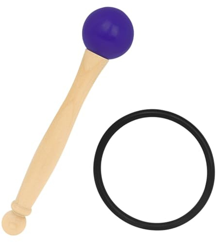 HIAKDOFT Klangschalen Schlägel mit Flexiblem Gummiring Holzgriff Leicht und Kompakt für Meditation und Klangschalen Robustes Mallet für Crystal Singing Bowl