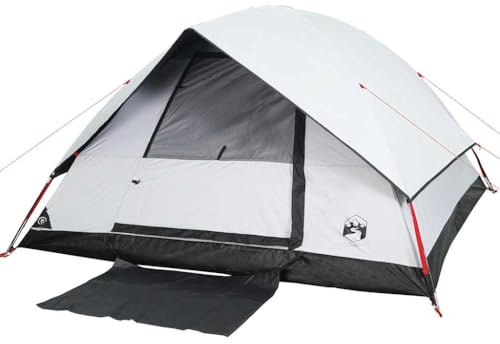 Homvdxl 6 Personen Kuppelzelt, wasserdichtes Campingzelt mit PU-Beschichtung, einfach aufzubauen, große Familienzelte für Reisen, Rucksackreisen, Garten, 305 x 305 x 183 cm - Weiß