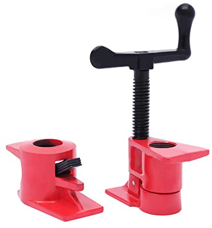 Set di 8 morsetti in legno da 3/4 pollici, set di morsetti per tubi, ferro rosso e nero, per tubi da 26 mm, colla per legno, montaggio di mobili, mobili, senza montaggio, falegnami, banco da lavoro