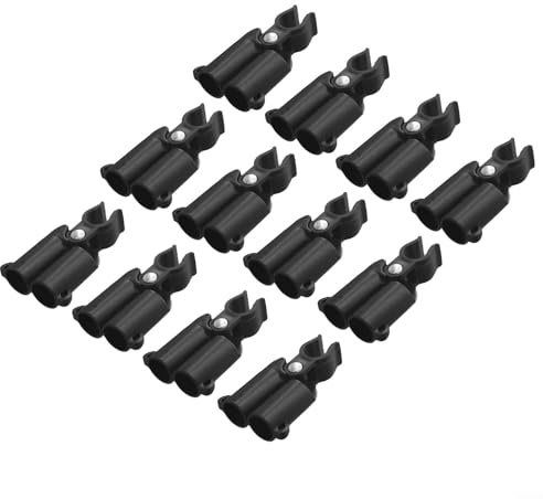 12 giunti di collegamento per traliccio per piante da giardino, clip per piante in plastica con filo di acciaio a molla resistente per sostenere la gabbia di pomodori e l'addestramento di piante