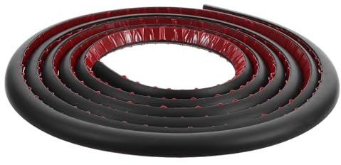 Lurrose Profilé Quart de Rond Autocollant en Pvc 3 Mètres, Moulure Flexible Noire pour Plinthes, Angles D’escaliers et Joints D’étanchéité, Moulures de Finition Résistantes à L’humidité