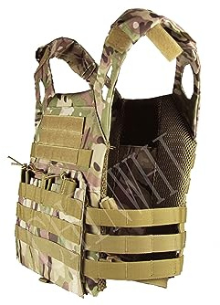 QHIU Taktische Weste Plate Carrier Camouflage Molle Schutz Multifunktions Kampf Militär verstellbares Vest für Airsoft Paintball CS SWAT Wargame Jagd Outdoor Sport