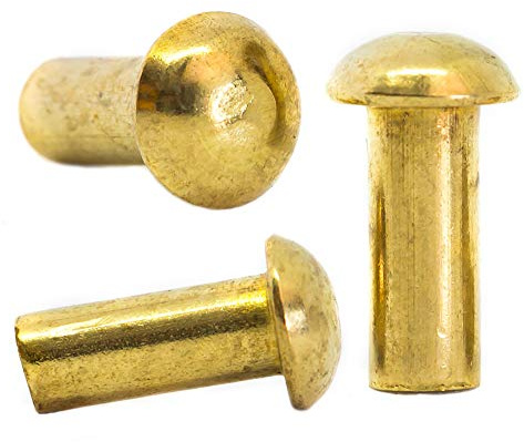 Solid Brass Button Round Head Rivets DIN 660 (50, M4 x 10mm) - D01B 4x10_50