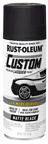 Rust-Oleum 332289 Automotive Custom Lacquer Spray Paint, 11 oz, Matte Black