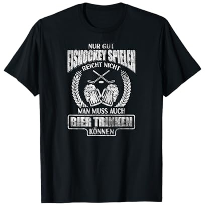Eishockey Bier Witzig Ice Hockey Eishockeyspieler T-Shirt
