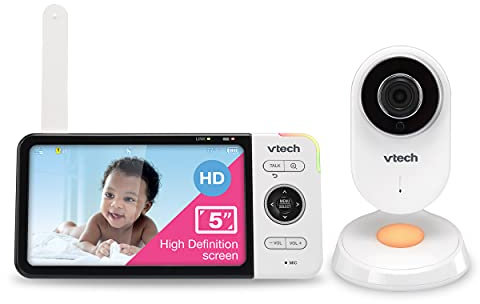 VTech VM818HD Video Monitor, 5-inch 720p HD Display, Night Light, 110-degree Wide-Angle True-Color DayVision, HD No Glare NightVision, Best-in-Class 1000ft Range, 2-Way Talk