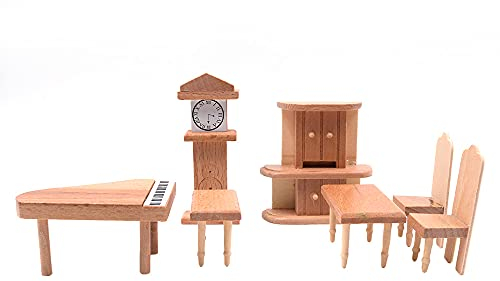 CENPEK Puppenhaus Möbel Maßstab 1:12 Puppenhaus Holzmöbel Miniatur-Set Puppenhaus Zubehör Möbel Modell-Wohnzimmer