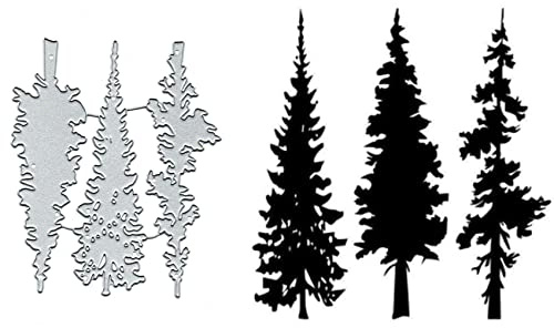 3 x Baum-Metall-Stanzformen für Kartenherstellung, Frühlings-Weihnachtsbaum-Karten-Stanzformen, Stanzschablonen, DIY, Scrapbooking, Album, dekorative Prägung, Papier, Karten, Prägung, Handwerk