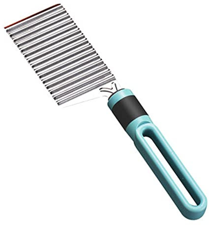 ChengBeautiful Coupe-Frites Frites Maison française Cutter Vague de Pommes de Terre Grille Outil de Cuisine (Couleur : Bleu, Size : 23.5x5.7x10cm)