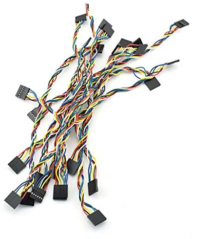ZYAMY 10PCS 6P Dupont Line 6 Pins 2.54mm Pitch Female to Female Dupont Cable Connector Multicolor Jumper Wire for Breadboard 20CM