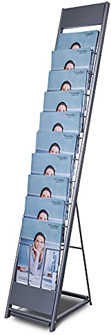 Kroey 10-Layer Magazine Rack - 8.6x11 Display Stand for Literature, Product Introductions & Public Reception Areas (A4 Width)