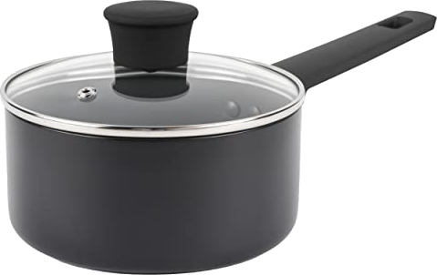 Russell Hobbs RH02840EU7 - Pentola antiaderente da 18 cm, padella a induzione, coperchio in vetro temperato e sfiato per vapore, ad alte prestazioni, facile da pulire, piccola/senza olio, manico