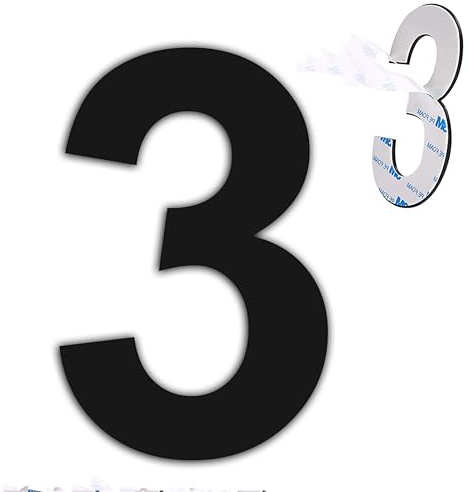 nanlyiau 4in/102mm numero casa exterior adhesivo numero de casa mate negro numeros casa exterior,hecho de acero inoxidable SUS304(3)