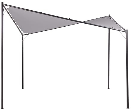 Pergola Stahl grau/schwarz 300 x 300 cm Garten Terrasse Outdoor Aventine