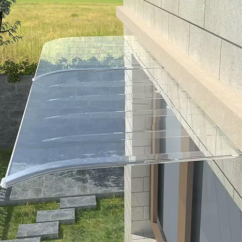 Zlovne Auvent de Porte d'Entrée,Auvent de Fenêtre en Polycarbonat UV Protection,Marquise de Porte d’Entrée Moderne,Marquise Solaire Abri Banne Invisible,Facile à Installer (40x120cm/16 x47)