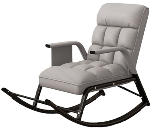 YVYKFZD Kinderzimmer Schaukelstuhl, gepolsterter Schaukelsessel, bequemer Schwingsessel Relaxstuhl mit 5-Fach Verstellbarer Rückenlehne, zum Stillen von Babys, Lesen, Tragfähigkeit 200 kg (Color : Li