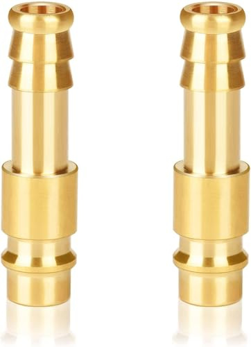 oumuik 2 St Druckluftkupplung 10mm /Druckluft-Anschlussbuchse 10 mm Messing DN10 Anschlussbuchse Schlauchstopfen Ventilbuchse Gewindestopfen Druckluft-Stecknippel