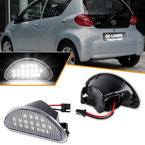 OZ-LAMPE LED Kennzeichenbeleuchtung für Toyota Aygo 2005-2014,Led Beleuchtung mit CAN-Bus, Nummernschildbeleuchtung LED 2 Stücke,18 * 2835 SMD,OEM: 81270-0H010