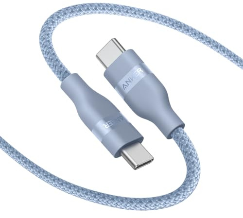Anker Nano USB C Cable, 240W 6 ft Flexible Multi-Color Braided Cord, Fast Charging Type C Charger for MacBook Pro, iPhone 17/16/15, iPad Pro, Samsung Galaxy,and More(Blue)