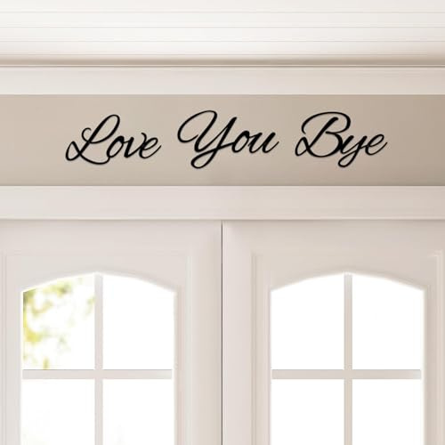 ESTART Love You Bye Schild über der Tür, Boho, Bauernhaus, Wanddekoration, drücken Sie Liebe und Wärme für Ihre Familienliebhaber aus, Wandkunst, Heimdekoration, Flur, Eingangstür, Valentinstag