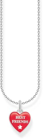 THOMAS SABO Kette mit Best-Friends-Anhänger Silber 925 Sterlingsilber, Kaltemail