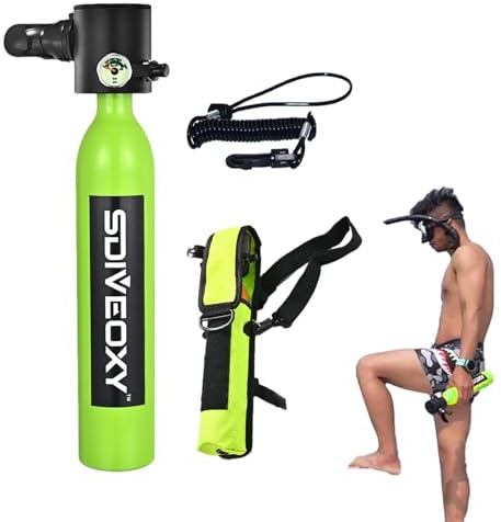 Besreey Tauchflasche Zum Sporttauchen, 0,5L Scuba Diving Tank Equipment Tauchflasche Sauerstoffflasche Taucherflasche, 3000Psi Atemschutzgerät Sauerstofftank Scuba Diving Tank Tauchflasche