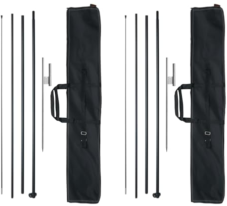 VEVOR Kit Asta Portabandiera da 2 Pezzi 498,5 cm con Picchetti da Terra e Borsa per Il Trasporto (Bandiera Non Inclusa) Asta Portabandiera per Segnaletica Aziendale, Asta Portabandiera all'Aperto