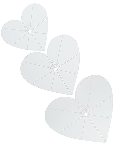 Herzförmiges Acryl Patchwork Lineal für Kleider, 3 Stück