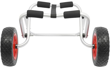 Dekltus Kajakvagn, kajak vagn med 25 cm stora hjul, aluminiumlegering kanotvagn surfvagn för båtar kanot eller kajak, upp till 80 kg, inkl. spännrem