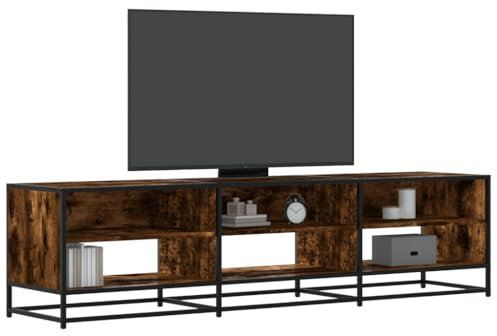 Homgoday Möbler TV Skåp Ek Rök 180 x 40 x 46 cm i Spånskiva, TV-skåp Lågt TV-skåp för Industriellt Vardagsrum Soffbord TV-ställ Vardagsrum
