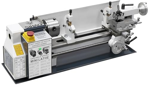 Mini Metalldrehmaschine180mm*350mm Mini-Tisch-Metalldrehmaschine 750W Drehmaschine Tischdrehmaschine Bürstendrehmaschine Variable Drehzahl 0-2500RPM für Metallbearbeitung Metal Lathe