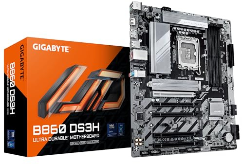 GIGABYTE B860 DS3H Mainboard - Intel Core Ultra CPUs, 8+1+2+2 Phasen VRM, bis zu 9066MHz DDR5, 1xPCIe 5.0 + 1xPCIe 4.0 M.2, 2,5 GbE LAN, USB 3.2 Gen 2x2