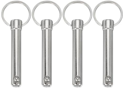sourcing map Perno a sgancio rapido, diametro 10 mm, lunghezza utile 45 mm, lunghezza totale 87 mm, perno superiore Bimini in acciaio al carbonio per accessori per barche, confezione da 4