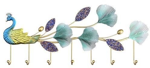 XYUERU Wandgarderobe aus Metall mit Vogelmotiv, dekorative Mehrzweck-Kleiderhaken for Wohnzimmer und Schlafzimmer, for Aufhängen von Mänteln, Schals und Hüten(80X30cm)