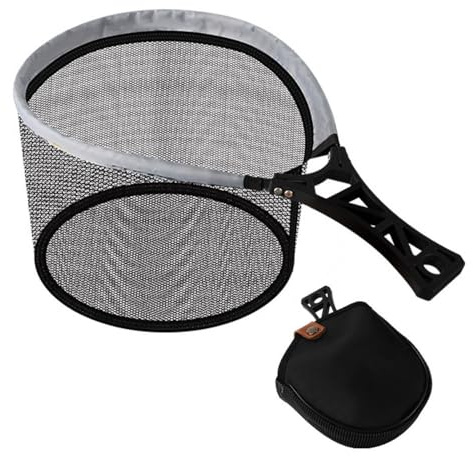 Épuisette de Pêche Pliable, Filet Portable pour La Pêche, avec Poignée Creuse et Sac de Rangement, Filets de Pêche Ronds pour La Remise à l'eau des Prises de Pêche