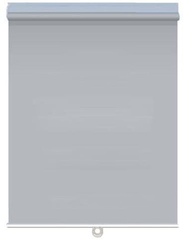 Cordless Blackout Roller Shades Thermal Insulated Waterproof Polyester, No Drill Spring-Loaded Blinds with Free-Stop, Self-Adhesive Lightweight Shades for Bedroom Office RV Sliding Doors(Gray,40W x 15