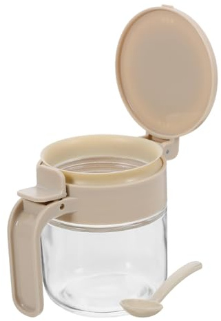 Garneck Barattolo Portaspezie in Vetro con Coperchio Contenitore per Condimenti Barattolo per Zucchero con Design Pratico e Trasparente