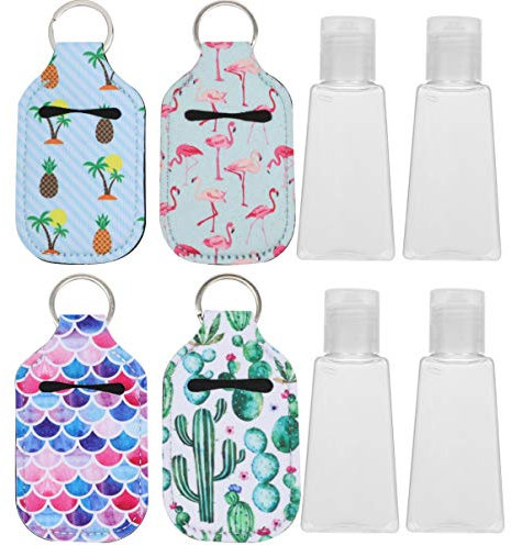 NIYANGLE 8pezzi Bottiglie Da Viaggio Portachiavi Bottiglie Ricaricabili in Materiale Resistente Capacità Per Uso Quotidiano e Viaggio Copribottiglie Incluse