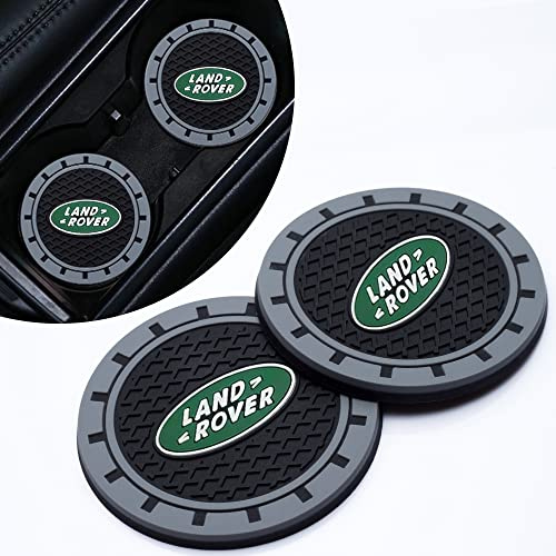 2 Pcs Car Cup Holder Coaster Fit Land Rover Discovery Range Rover Sport Defender Land Cruiser LR2 3 4 Series,Insert Coaster for Car,Anti Slip Car for Car Interior Accessories,Black